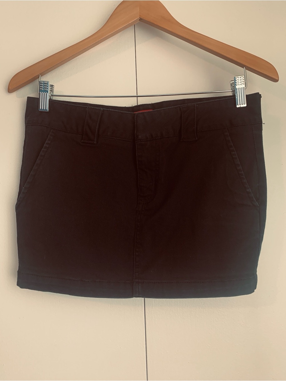 Vintage Dickies Y2K Black Cotton Spandex Blend Mini Jean Skirt Size 7